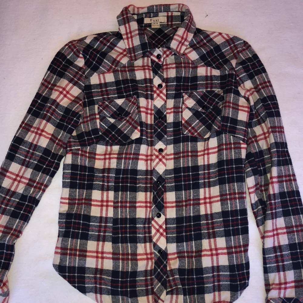 Red, white, and blue flannel